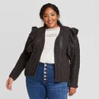 Women's Plus Size Ruffle Cardigan - Universal Thread Gray