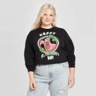 Women's Nickelodeon Happy St Patricks Day Plus Size Cropped Long Sleeve T-shirt (juniors') - Black 1x, Women's,