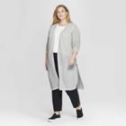 Women's Plus Size Long Sleeve Open Layered Cardigan - Prologue Gray