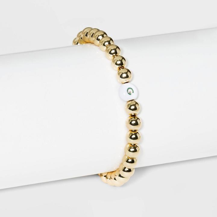 Sugarfix By Baublebar Initial 'g' Stretch Bracelet - Gold