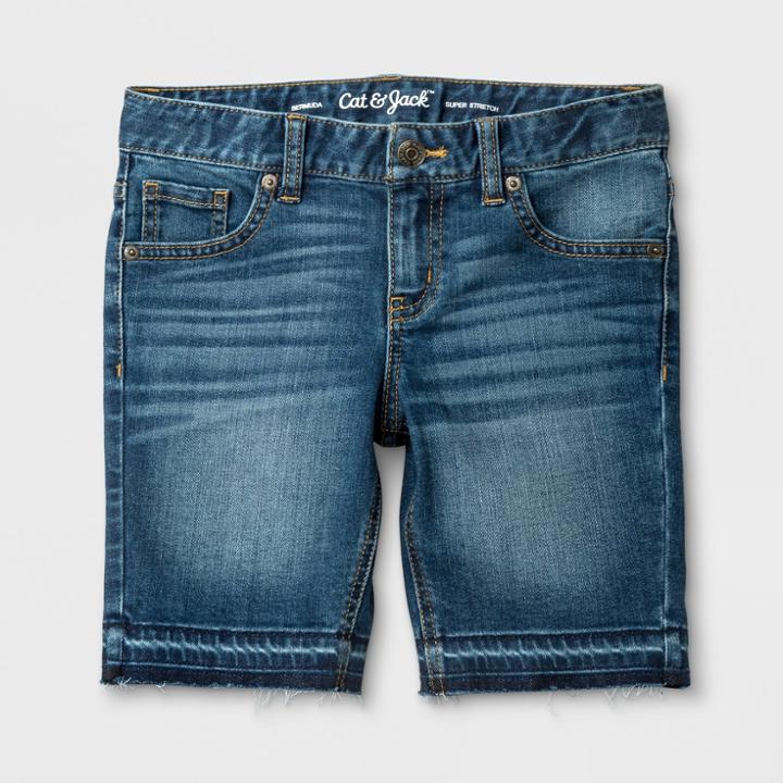 Plus Size Girls' Denim Bermuda Shorts - Cat & Jack Brave Blue