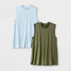 Girls' 2pk High Neck Tank Top - Art Class Aqua/olive