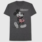 Disney Men's Mickey Mouse Short Sleeve Crewneck Graphic T-shirt - Awake Gray