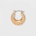 Textured Huggie Hoop Earrings - A New Day Gold