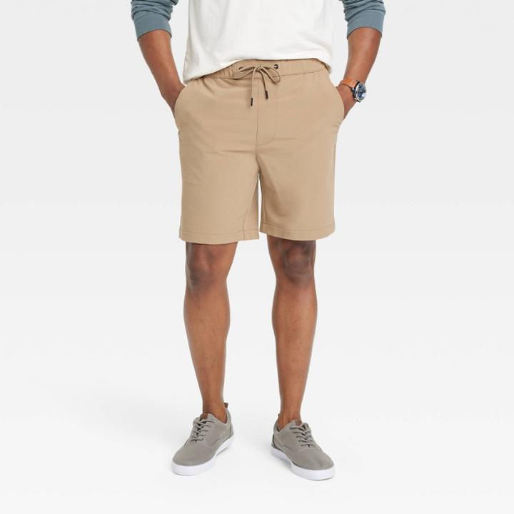 Men's 8 Regular Fit Pull-on Shorts - Goodfellow & Co Tan