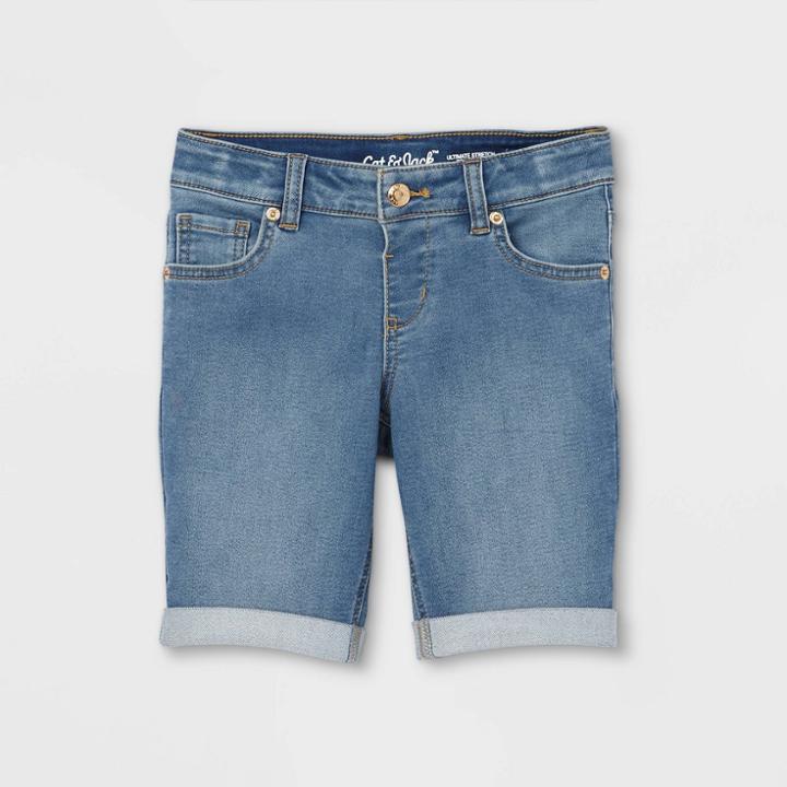 Girls' Bermuda Jean Shorts - Cat & Jack Medium Wash Xs,