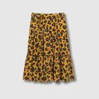Women's Leopard Print Tiered A-line Maxi Skirt - Who What Wear Brown