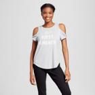 Women's But First Kindness Short Sleeve Cold Shoulder T-shirt (juniors') - Grayson Threads Gray