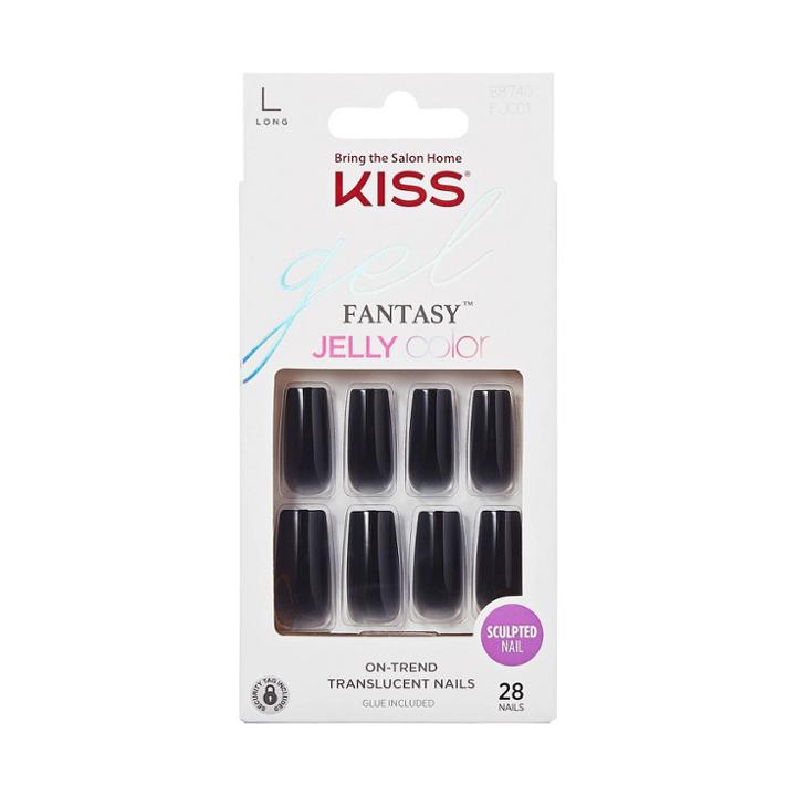 Kiss Products Gel Fantasy Jelly Color Sculpted Long Square Translucent Fake Nails - Jelly Gelee