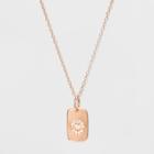 Sterling Silver Initial E Cubic Zirconia Necklace - A New Day Rose Gold, Rose Gold - E