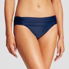 Women's Foldover Swim Hipster Bikini Bottom - Navy - S - Merona, Navy Voyage