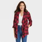 Women's Plaid Flannel Jacket - Knox Rose Red