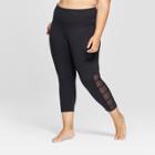 Women's Plus Size Comfort Lattice Mid-rise Capri Leggings - Joylab Black