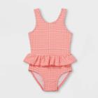 Toddler Girls' Bow Back One Piece Swimsuit - Cat & Jack Pink/white