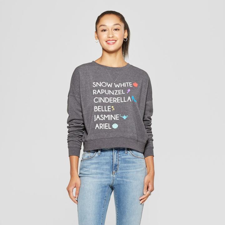 Women's Disney Princess Graphic Sweatshirt (juniors') Charcoal