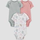 Baby Girls' 3pk Safari Bodysuit - Just One You Made By Carter's Pink/white