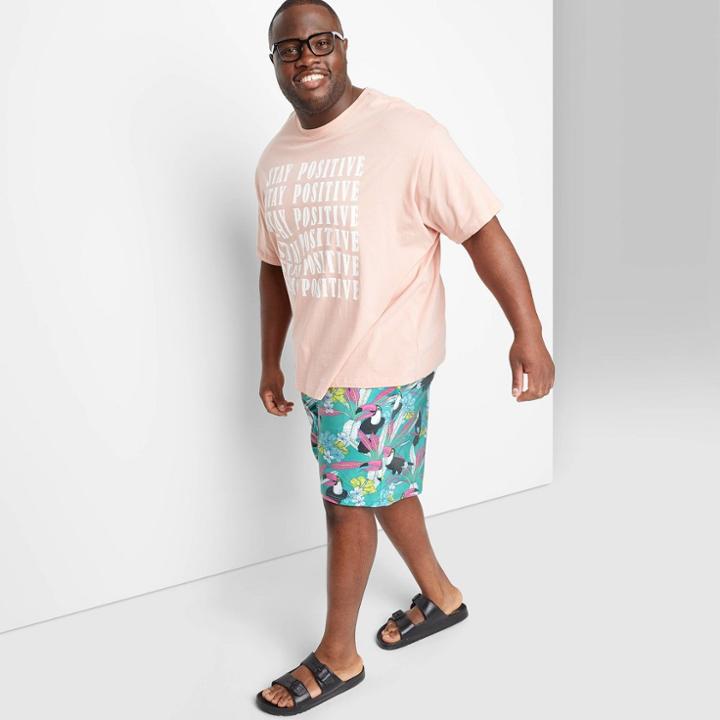 Men's Big & Tall 7 Toucan Swim Trunk - Original Use Turquoise Blue