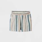 Women's Plus Size Mid-rise Striped Pull On Shorts - Universal Thread Blue 1x, Women's,