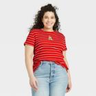 Care Bears Women's Plus Size Valentine's Day Care Bear Baby Short Sleeve Graphic T-shirt - Red