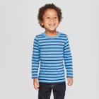 Toddler Boys' Long Sleeve Striped T-shirt - Cat & Jack Blue