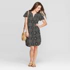 Women's Short Sleeve Button Front Dress With Smocking - Knox Rose Black
