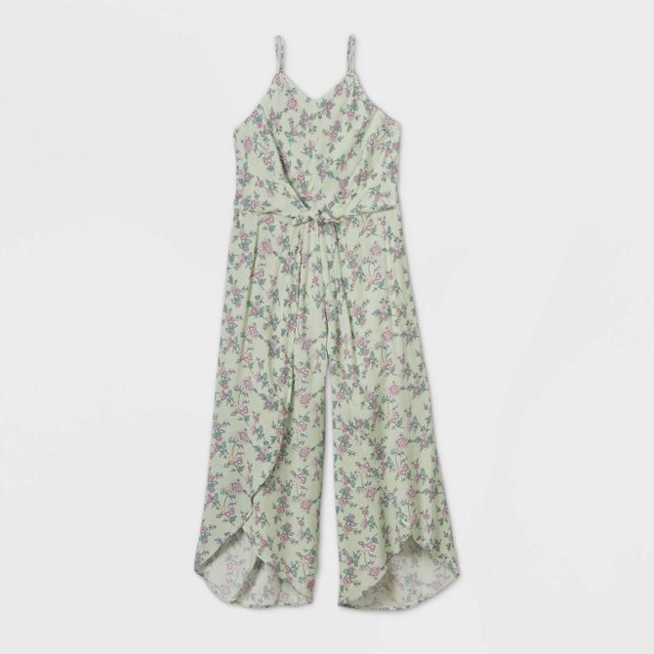 Girls' Tie Front Jumpsuit - Art Class Green