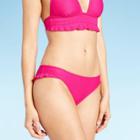 Women's Textured Dot Hipster Bikini Bottom - Shade & Shore Raspberry Xs, Women's, Pink
