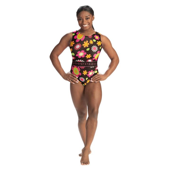 Gk Elite Girls' Simone Biles Flower Power Leotard