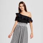 Women's Short Sleeve Off The Shoulder T-shirt - Who What Wear Black