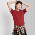 Women's Short Sleeve T-shirt - Wild Fable Burgundy