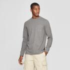 Men's Regular Fit Long Sleeve Garment Dye Pocket T-shirt - Goodfellow & Co Thundering Gray