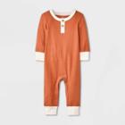 Baby Long Sleeve Romper - Cat & Jack Brown Newborn