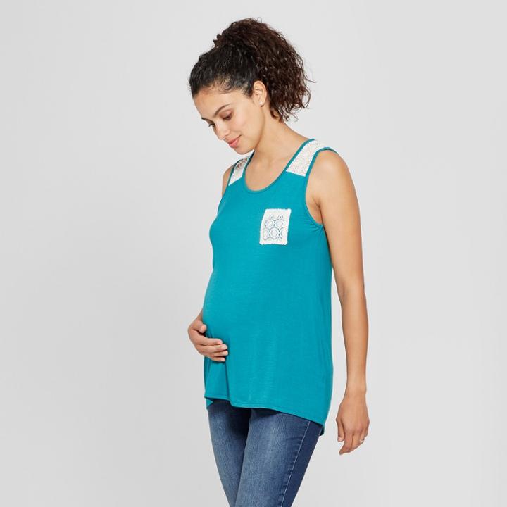 Macherie Maternity Sleeveless Lace Pocket Top - Ma Cherie Dark Jade L, Infant Girl's