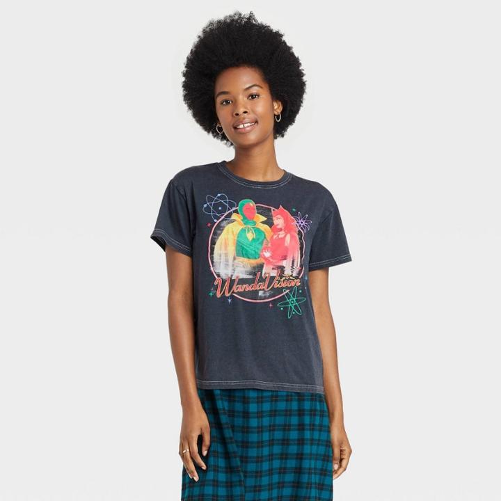 Women's Marvel Wandavision Halloween Short Sleeve Graphic T-shirt - Black