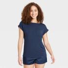 Women's Beautifully Soft Short Sleeve Sleep T-shirt - Stars Above Blue