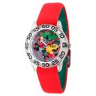 Boys' Disney Mickey Mouse Clear Plastic Time Teacher Watch - Red