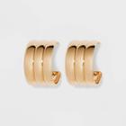 Small Ribbed Hoop Earrings - A New Day Gold