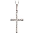 Target Sterling Silver Cross Pendant Necklace With Diamond Accents - White, Women's