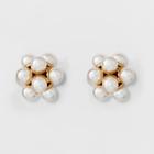 Simulated Pearl Stud Earrings - A New Day Gold