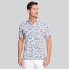 Van Heusen Men's Floral Print Classic Fit Short Sleeve Button-down Shirt - Green/floral