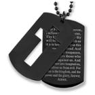 Men's West Coast Jewelry Blackplated Stainless Steel Cross And 'lord's Prayer' Double Dog Tag Pendant, Black
