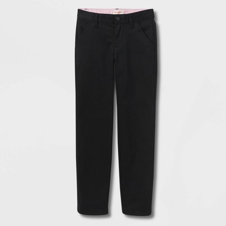 Girls' Slim Straight Fit Uniform Chino Pants - Cat & Jack Black