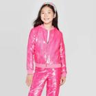 Girls' Jojo's Closet D.r.e.a.m. Tour Flip Sequin Bomber Jacket - Pink