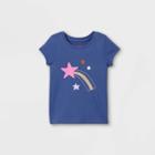 Toddler Girls' Sparkle Star Short Sleeve Graphic T-shirt - Cat & Jack Navy