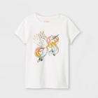 Girls' Printed Graphic Short Sleeve T-shirt - Cat & Jack White