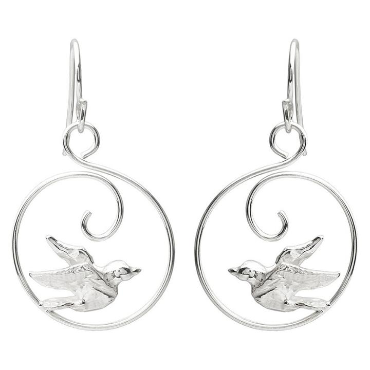 Women's Journee Collection Stacked Circle Dangle Earrings In Sterling Silver - Black/silver