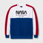 Men's Nasa Long Sleeve Crew Fleece Graphic T-shirt - White