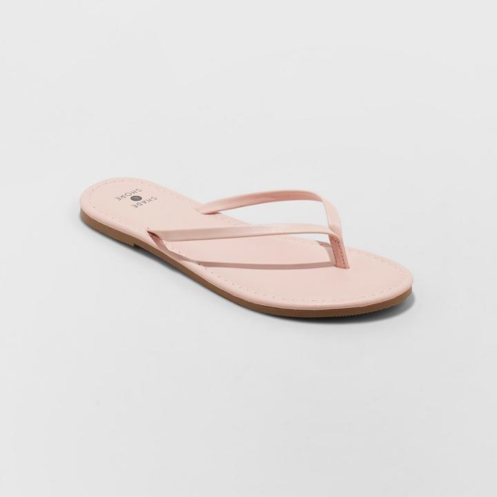 Women's Ava Skinny Wide Width Strap Flip Flop - Shade & Shore Blush 6w,