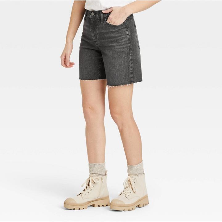 Women's High-rise Vintage Bermuda Jean Shorts - Universal Thread Dark Wash
