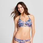 Mossimo Women's Cut-out Bralette Bikini Top - Parakeet Teal Multi - D/dd Cup -